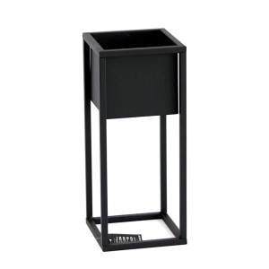 Kwietnik Cubo  Metalowy Loft Stojak 50cm czarny skrzynka