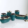 Doniczka ceramiczna szkliwiona Emerald Owalna zestaw