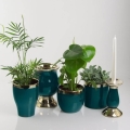 Świecznik ceramiczny Emerald zielony glamour