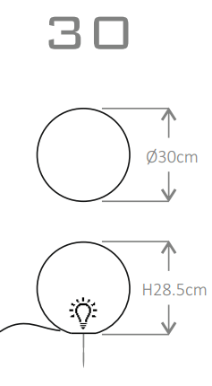 Lampa stojąca kula Micante mBALL 30 - schemat