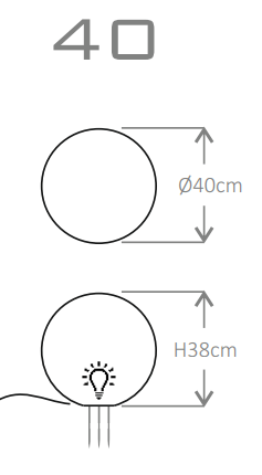 Lampa stojąca kula Micante mBALL 40 - schemat