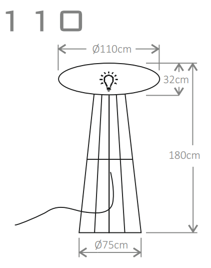 Lampa stojąca na stelażu Micante Ufo 110 - schemat