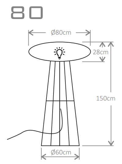 Lampa stojąca na stelażu Micante Ufo 80 - schemat