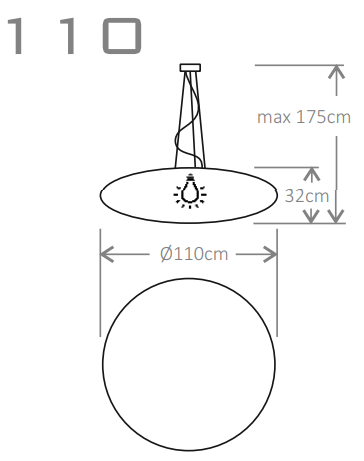 Lampa wisząca Micante Ufo 110 - schemat