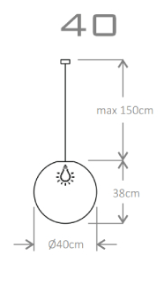 Lampa wisząca Micante mBALL 40 - schemat