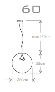 Lampa wisząca Micante mBALL 60 - schemat