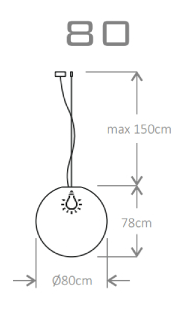 Lampa wisząca Micante mBALL 80 - schemat
