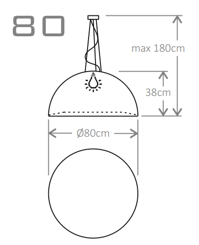 Lampa wisząca Micante Mia 80 - schemat
