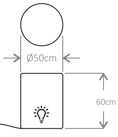 Lampa stolik pufa Micante Gioia - schemat